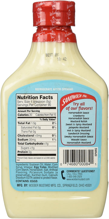 Woebers Horseradish Sauce, 16 Ounce
