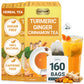 LeafLea Ginger Turmeric Tea Bags, 100% Natural Herbal Blend, Caffeine-Free, 160 Bags (Pack of 4)