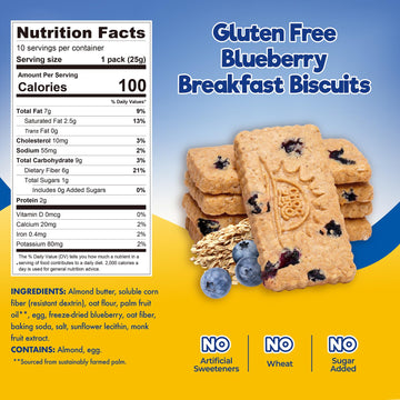 ChocZero Blueberry Breakfast Biscuits - Keto, No Sugar Added, Gluten Free - 9oz Box