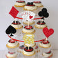 24 Pcs Board-Style Board-Style Theme Cupcake Toppers Glitter Board-Style Game Chips Player Las Vegas Board-Style Cupcake Picks For Las Vegas Board-Style Night Board-Style Theme Birthday Party Cake Decorations Supplies
