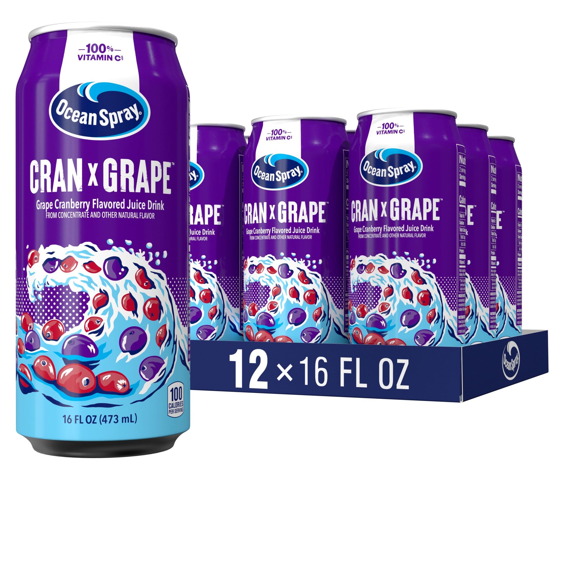 Ocean Spray Cran-G Cranberry G Juice Drink  16oz can (12 Pack)