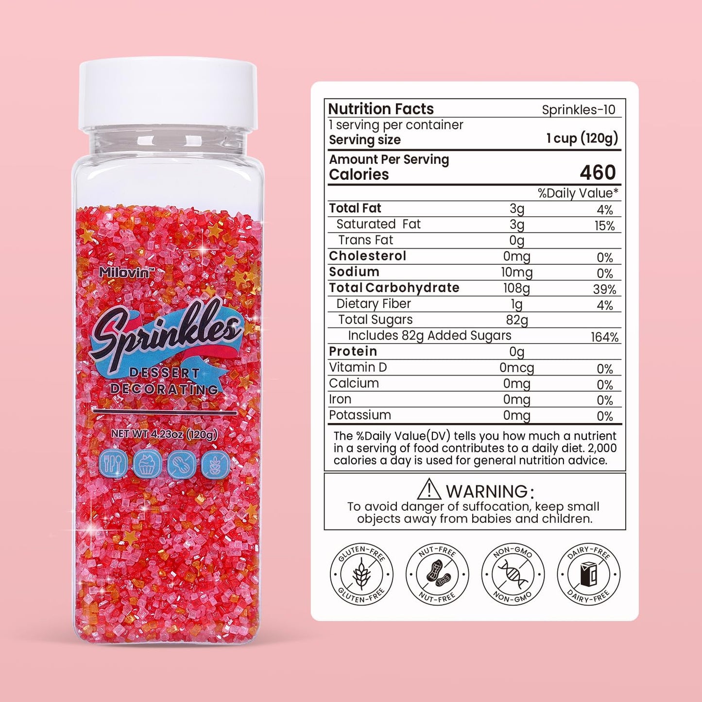 Edible Sanding Sugar Gold Star Glitter Mix, Red Sanding Sugar, Pink Sanding Sugar, Shimmer Star Sprinkles, Pink And Red Sprinkle