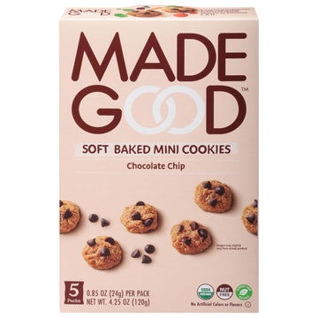 MADEGOOD Organic Chocolate Chip Soft Baked Mini Cookies 5ct, 0.85 OZ