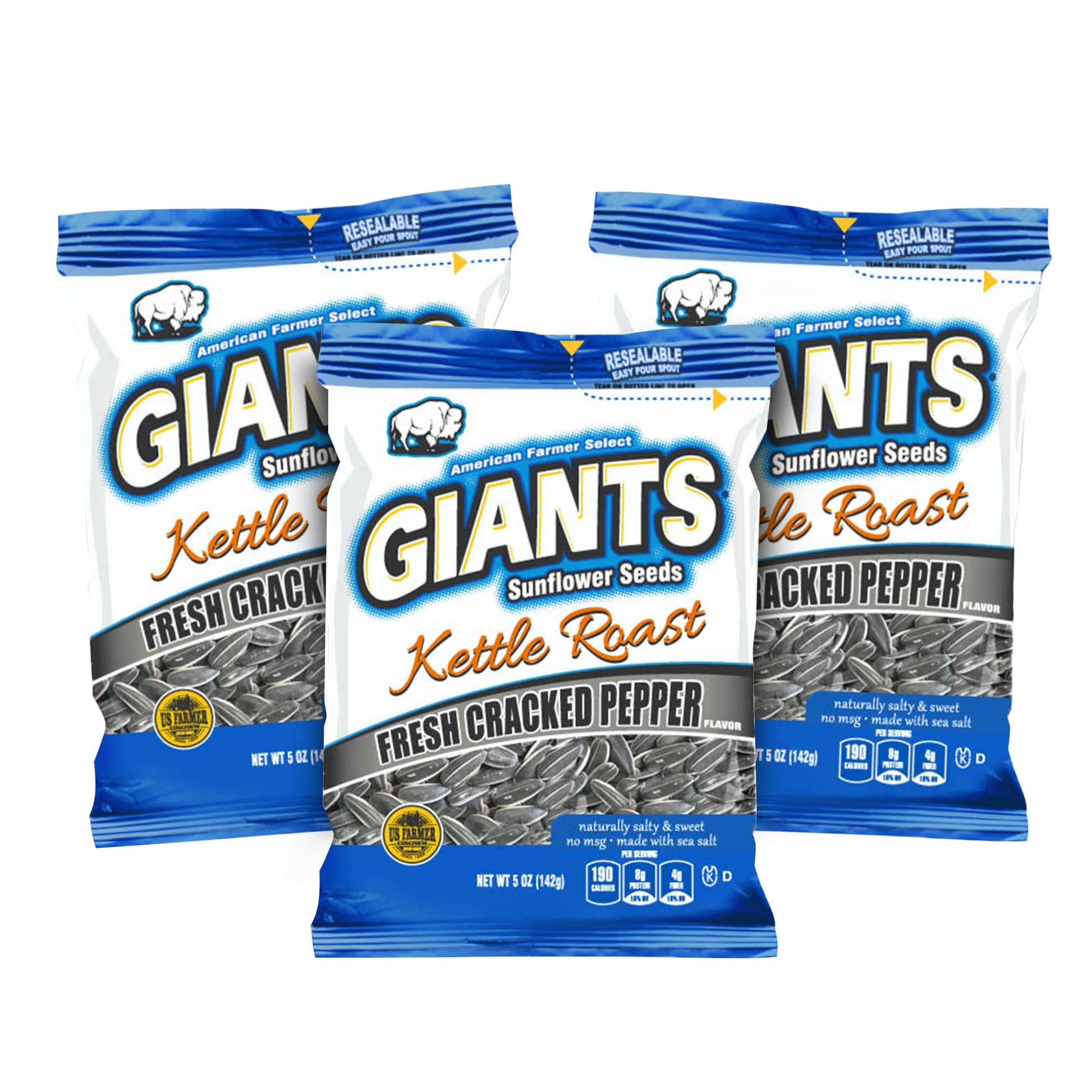 GIANTS Kettle Roast Fresh Cracked Pepper Sunflower Seeds - Sunflower Seeds Bulk, Roasted Sunflower Seeds to Eat, Healthy Snack, 