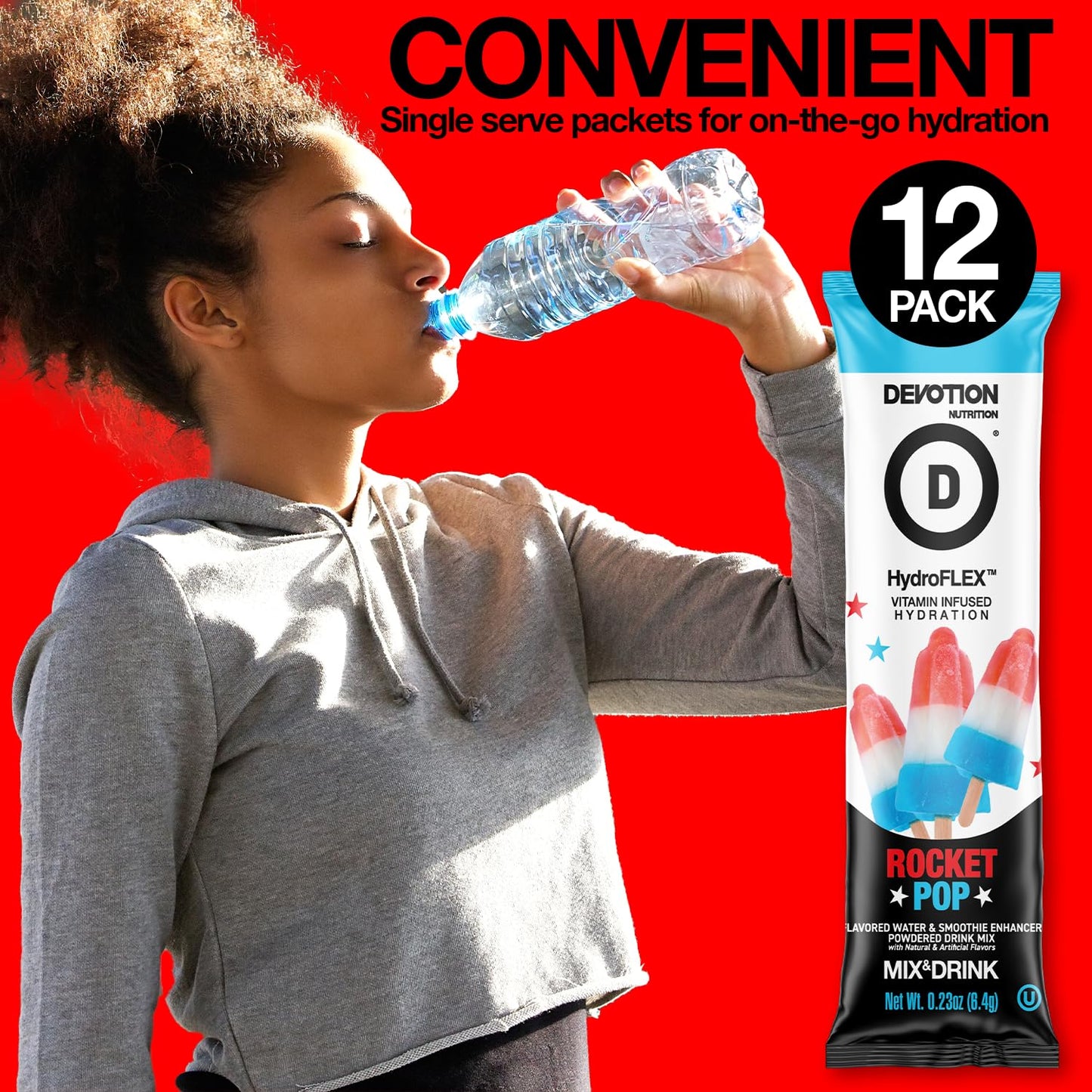 Devotion Nutrition Hydroflex Water Flavoring Packets - Sugar-Free Hydration With Vitamins & Electrolytes - Dye-Free, Gluten-Free