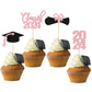 36 Pack 2024 Graduation Theme Cupcake Toppers Glitter Class Of 2024 Diploma Graduation Cap Cupcake Picks 2024 Graduation Theme P