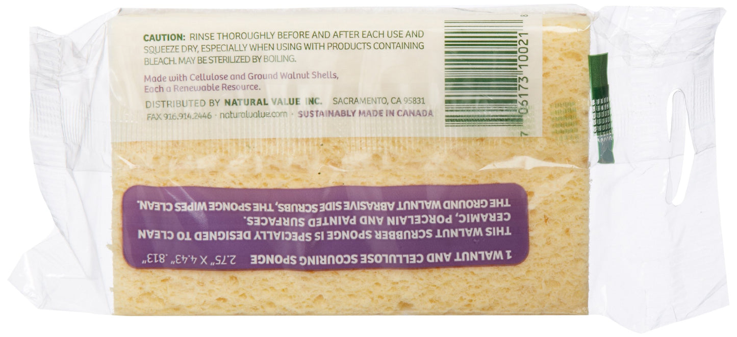 Natural Value Walnut Scrubber Sponge (Pack Of 24)