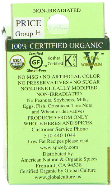 Spicely Organic Sesame Seed, White, 0.6 Ounce (Pack Of 6)