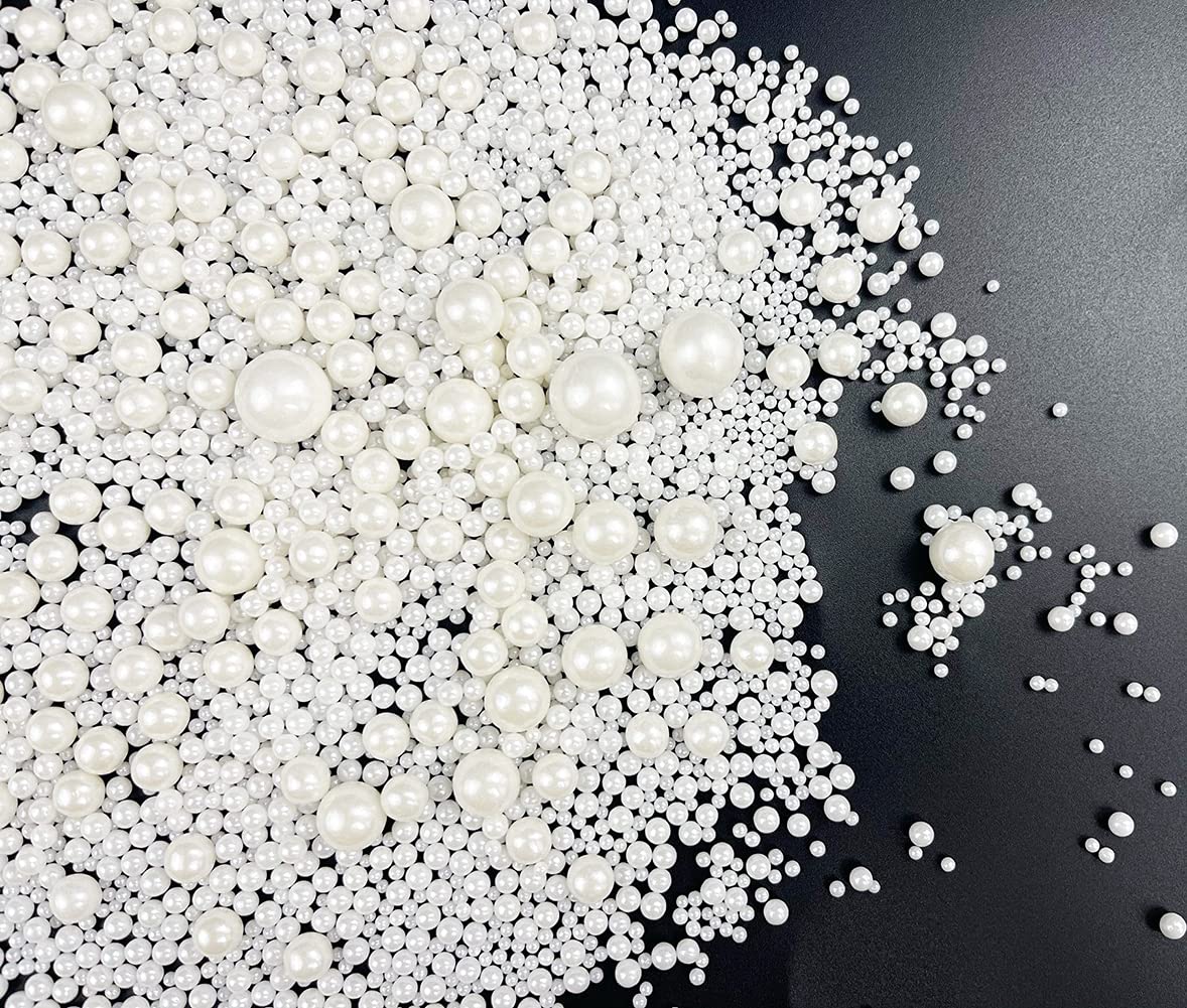 KOOTIPS Sprinkles Sugar Pearls Mix, 120g, White Cupcake Cake Topper, Cookie Decorating Nonpareils