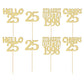 Gyufise 24Pcs Happy 25Th Cupcake Toppers Glitter Twenty-Five Straight Outta 1998 Cupcake Picks Cheers To 25 Years Birthday Cake