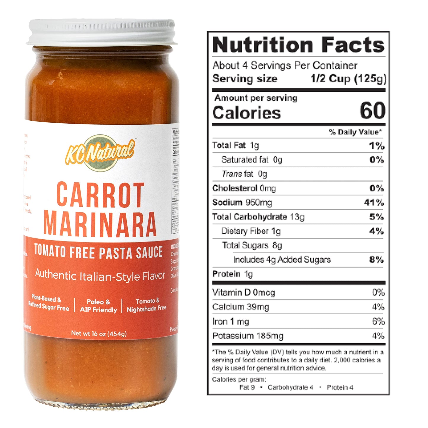 Kc Natural - Paleo Aip No Tomato Carrot Marinara - 16 Oz