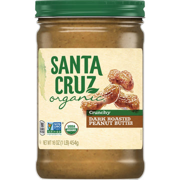 Santa Cruz Organics Crunchy Dark Roasted Peanut Butter, 16 Ounce