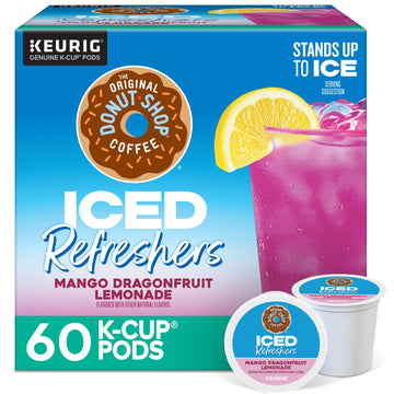 The Original Donut Shop Iced Refreshers, Mango Dragonfruit Lemonade Flavor, Keurig Single Serve K-Cup Pods, 60 Count (6 Packs of