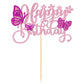 Gyufise 1Pcs Butterfly Happy Birthday Cake Topper Assembled 3D Hollow Butterly Cupcake Toppers Butterfly Cupcake Picks For Baby