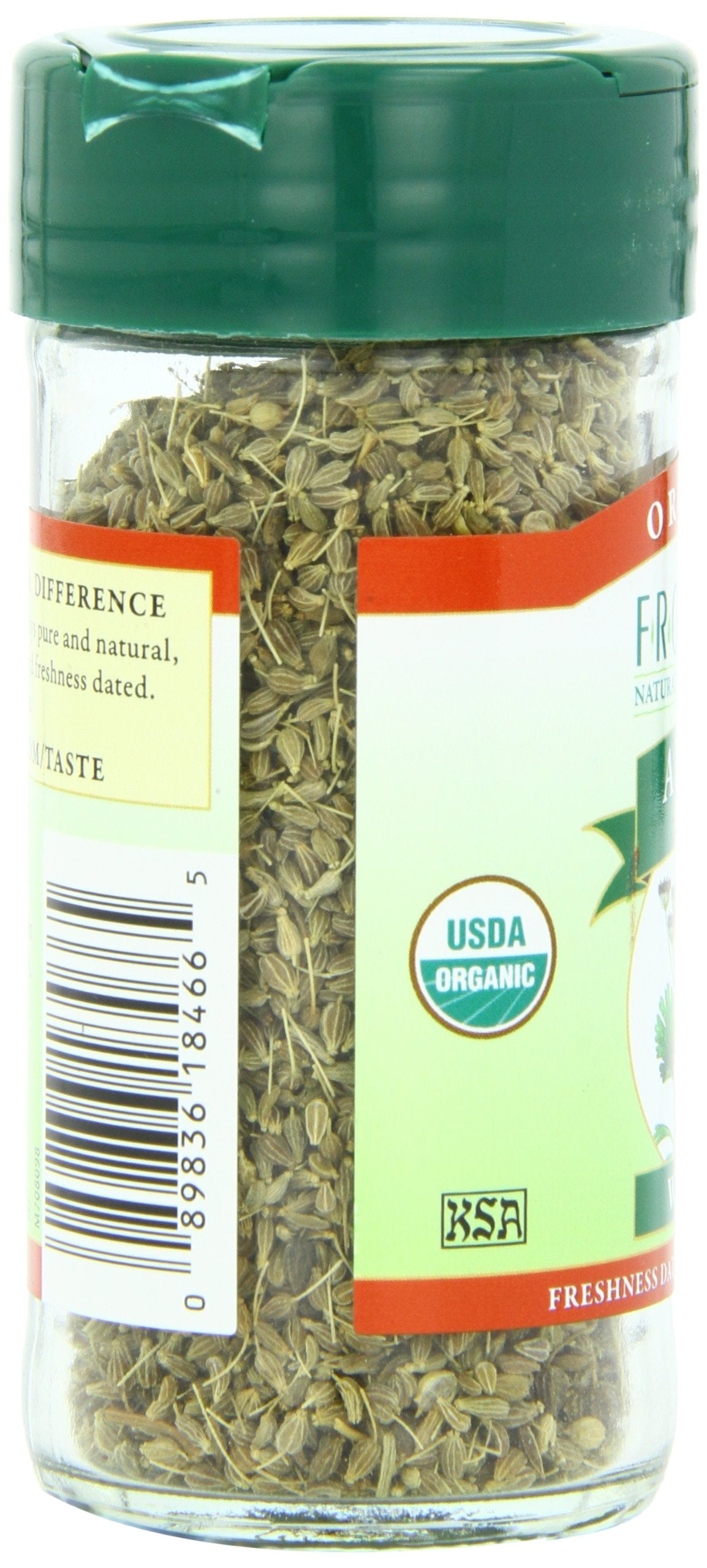 Frontier Co-op Organic Whole Anise Seed, 1.50-Ounce Jar, Adds Licorice-Like Flavor to Desserts, Stews, Bread, Tea, Kosher (Pack