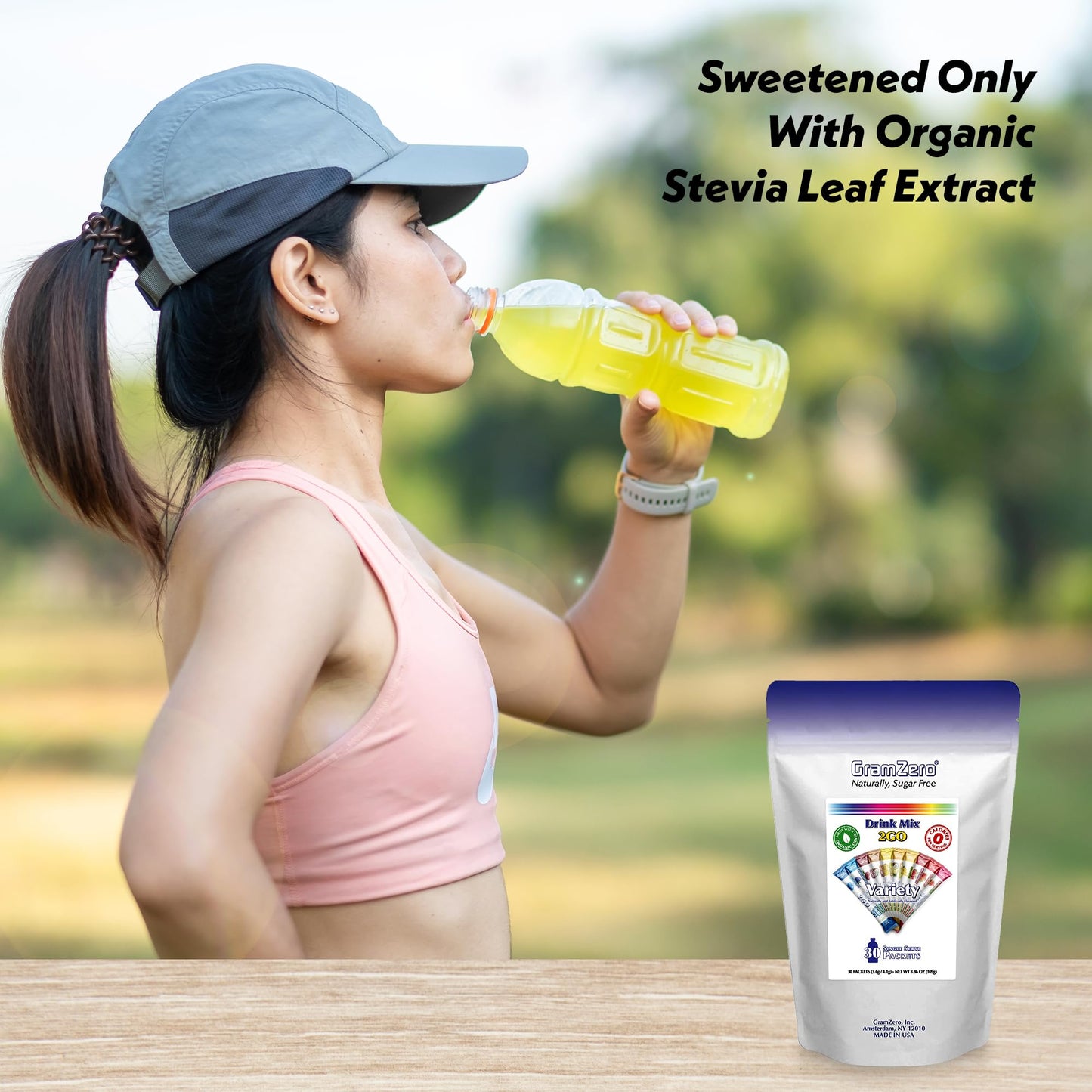 Gramzero 2Go Sticks - Variety Pack, Zero Calorie Sugar Free Drink Mix, Stevia Sweetened, Great For Nutrition Club Loaded Tea To