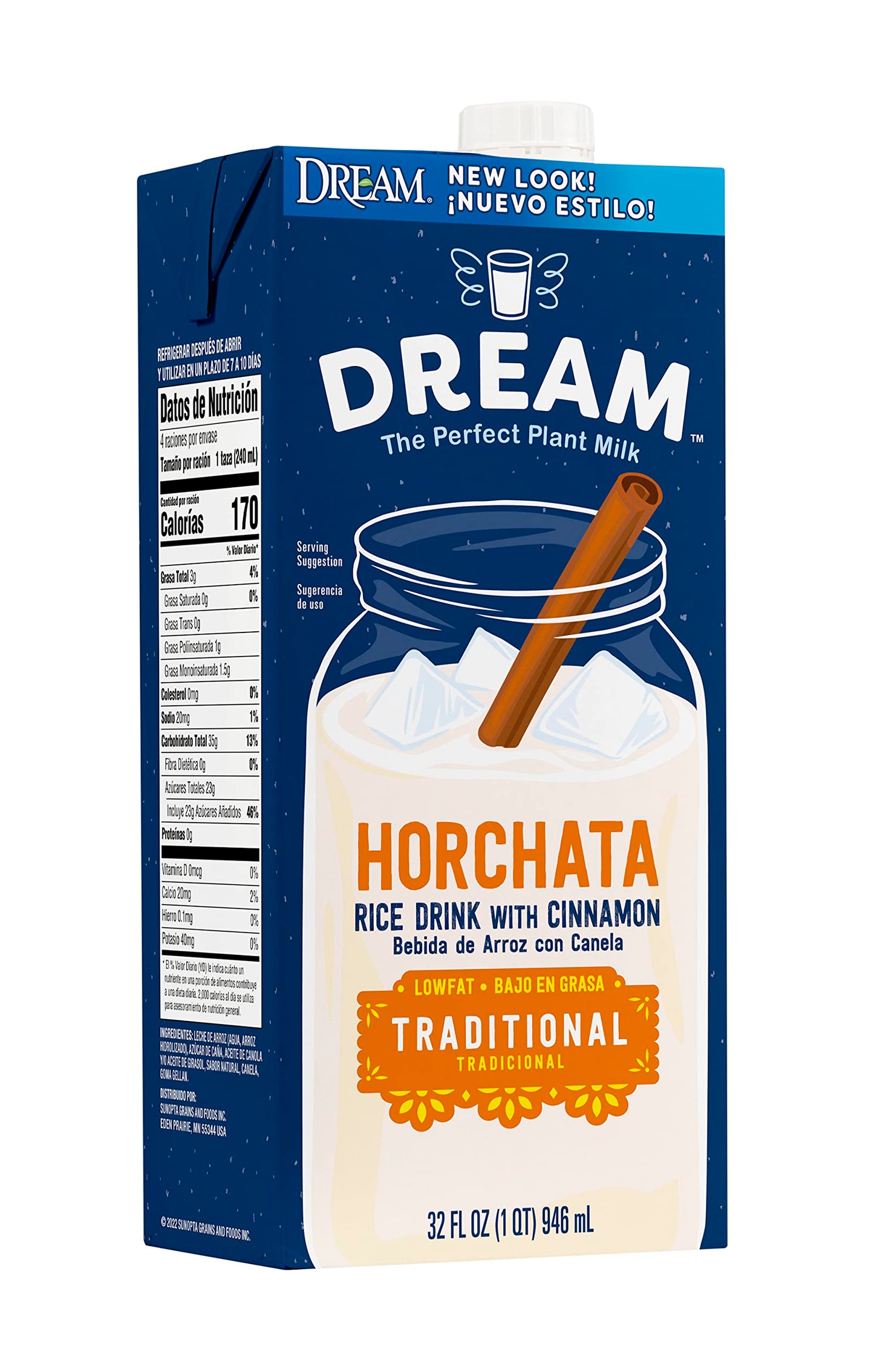 Rice Dream Horchata, Traditional Rice Drink with Cinnamon, Lactose Free, Vegan, Low Fat, Shelf Stable, 32oz (Pack of 6)