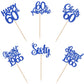 ZHUOWEISM 24PCS Cupcake Toppers, Blue Paper Decorations for 60th Birthday Party, Cheers to 1965