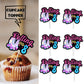 18Pcs Black Glitter Pink Roller Skates Dessert Cupcake Topper 80S 90S Retro Hip Hop Roller Skating Rolling Into 8 Theme Decor Su