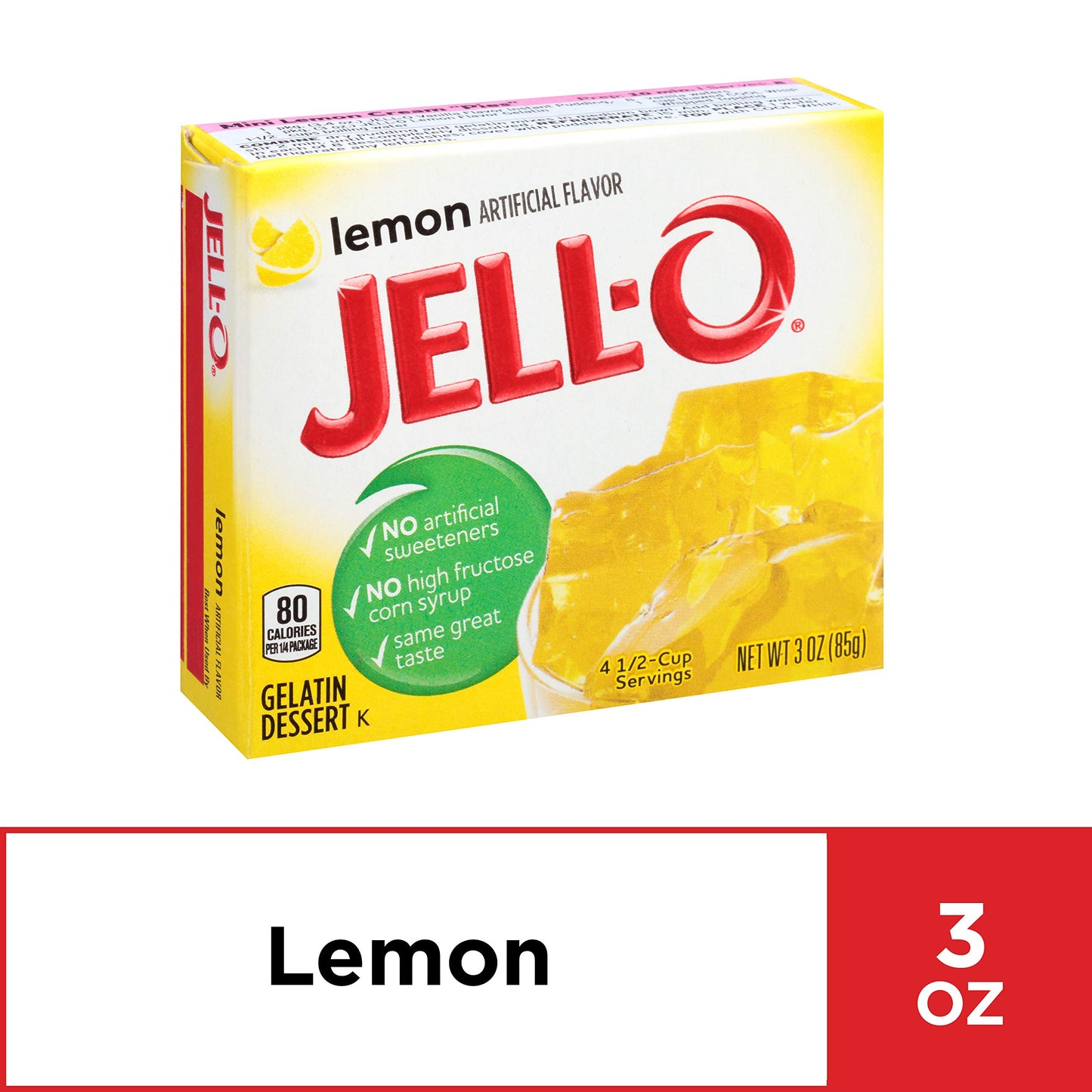 Jell-O Lemon Flavor Gelatin 4-Pack