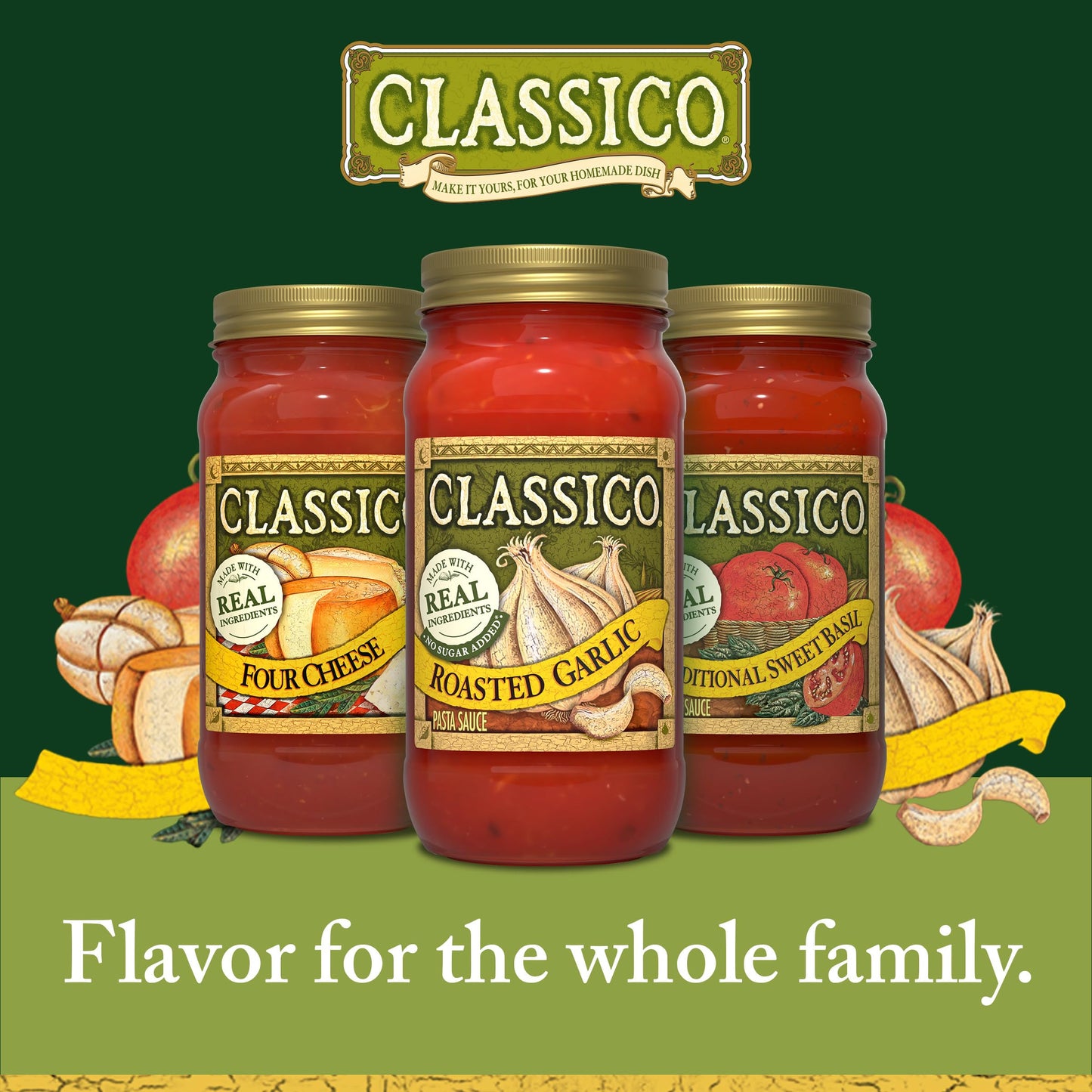 Classico Roasted Garlic Pasta Sauce, 24 oz Jar