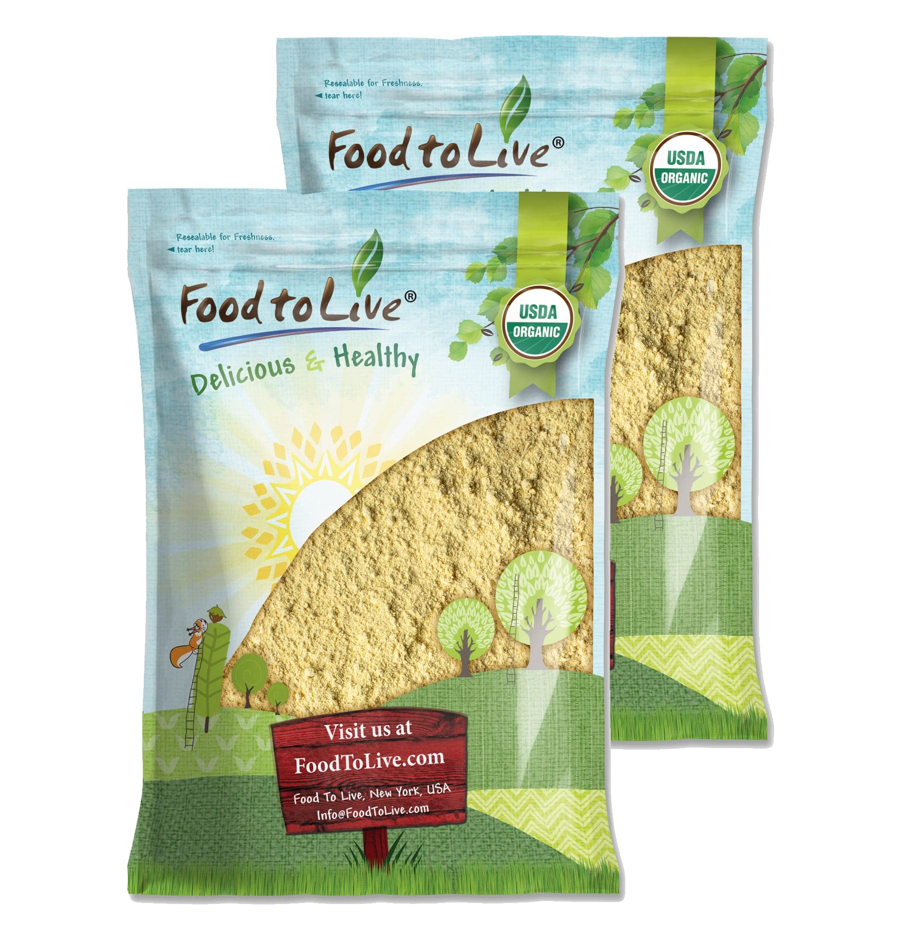 Food to Live Organic Garbanzo Bean Flour, 16 Pounds - Non-GMO Chickpea Flour, Stone Ground, Kosher, Vegan, Bulk, High in Protein
