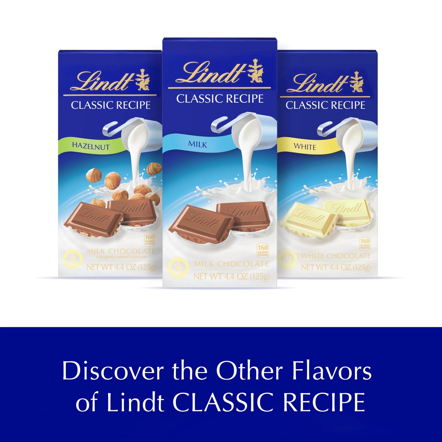 Lindt Classic Recipe Milk Chocolate Bar, Easter Chocolate Candy, 4.4 Oz. (12 Pack)