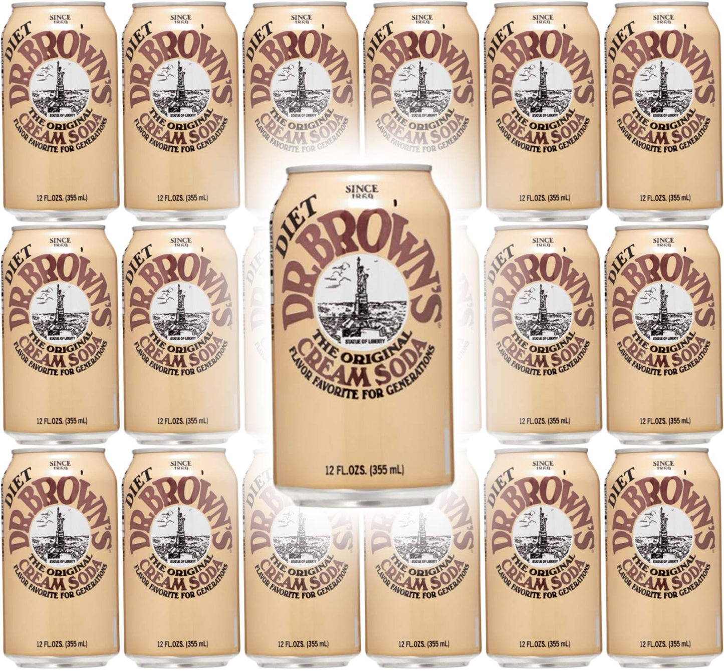 Dr. Brown s Diet Cream Soda, 12oz Can (Pack of 18, Total of 216 Oz)