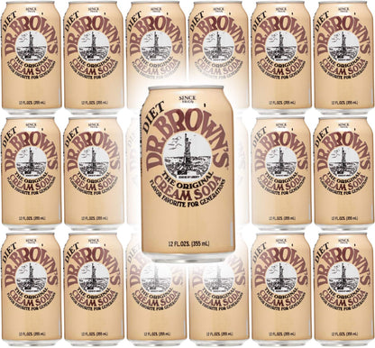 Dr. Brown s Diet Cream Soda, 12oz Can (Pack of 18, Total of 216 Oz)