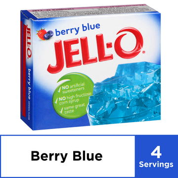 Jell-O Berry Blue Gelatin Dessert Mix (3 Oz Boxes, Pack Of 6)