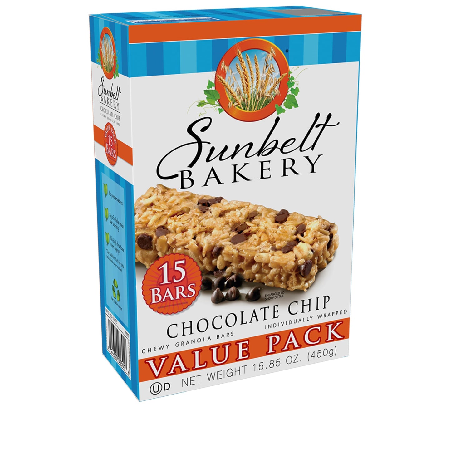 Sunbelt Bakery Value Pack Variety, 2 Boxes Each Of Oats & Honey, Fudge Dipped Chocolate Chip, and Chocolate Chip, 90 Piece Assor