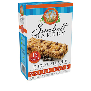 Sunbelt Bakery Value Pack Variety, 2 Boxes Each Of Oats & Honey, Fudge Dipped Chocolate Chip, and Chocolate Chip, 90 Piece Assor
