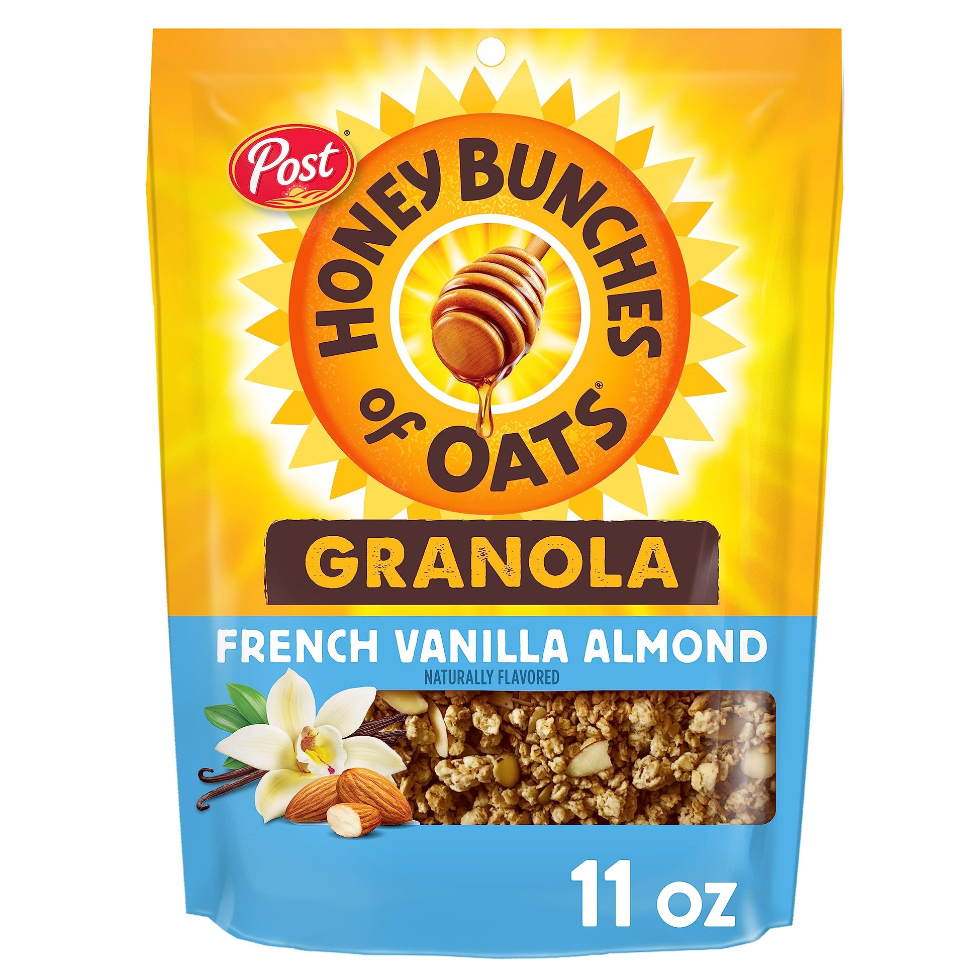 Honey Bunches Of Oats French Vanilla Granola Cereal And Snack, Good Source Of Fiber, Made With Whole Grain Breakfast Cereal, 11 Ounce Pouch