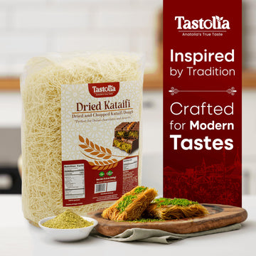 TASTOLIA Dried Kataifi (Kadayif) Pastry 500g – Shredded Fillo Dough for Knafeh, Long Shelf Life, No Additives