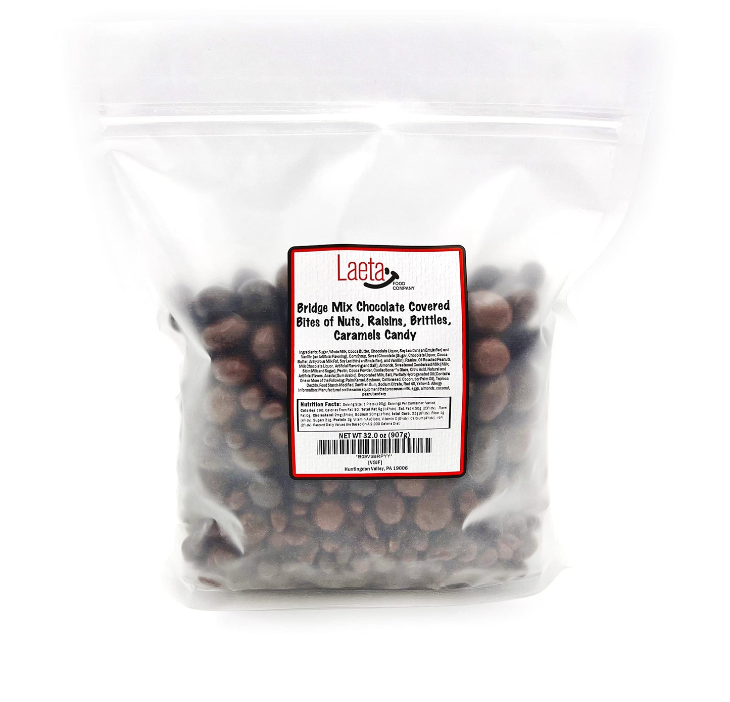 Bridge Mix | 2 Pound Bag | Dark and Milk Chocolate Covered Almonds, Milk Chocolate Covered Raisins and Mango Candy