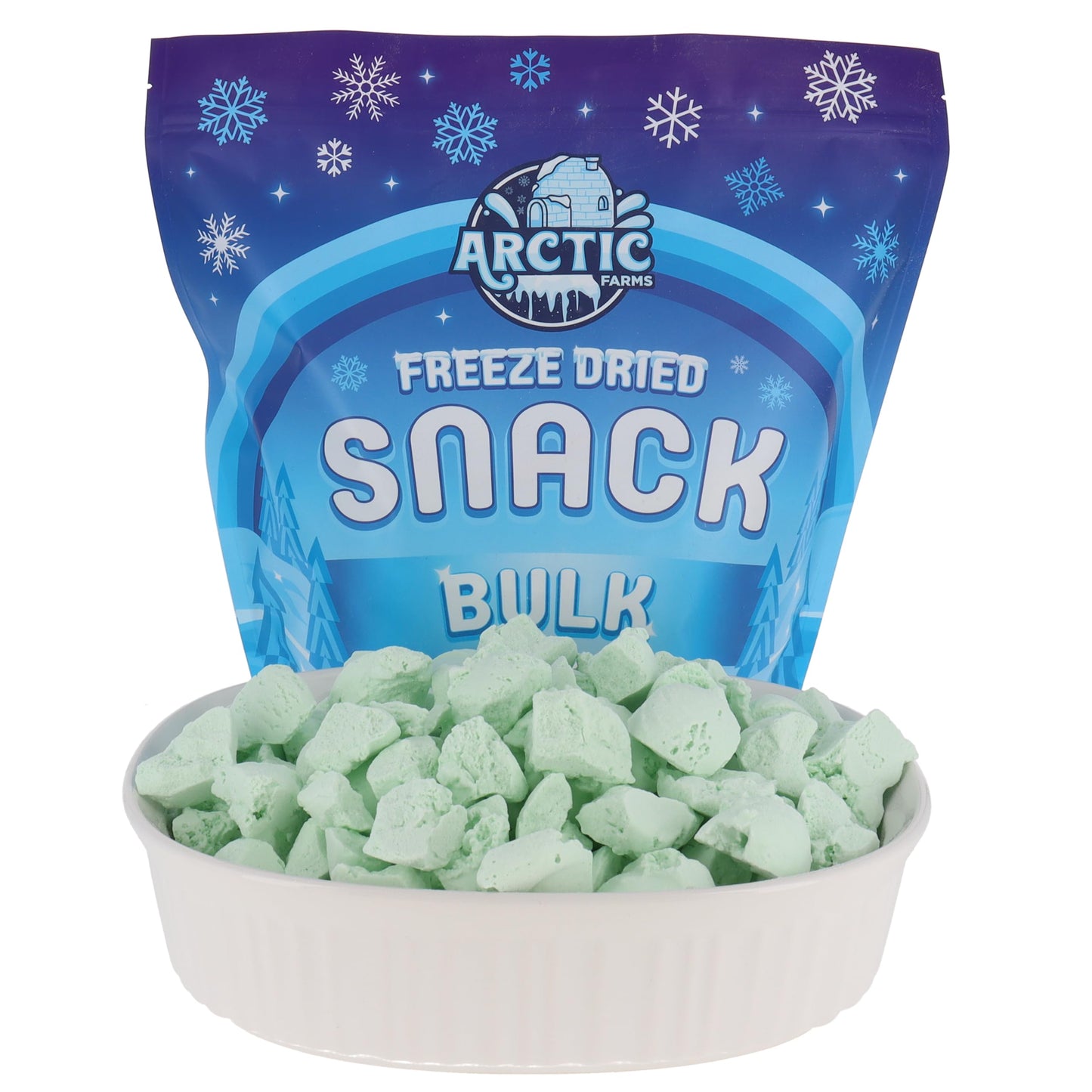 Arctic Farms Freeze Dried Ice Cream Bits Bagged And Boxed - Does Not Melt (Mint, 1Lb)