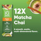 Iqbar Brain And Body Plant Protein Bars - Matcha Chai - 12 Count, Low Carb, High Fiber, Gluten Free, Healthy Vegan Snacks - Low