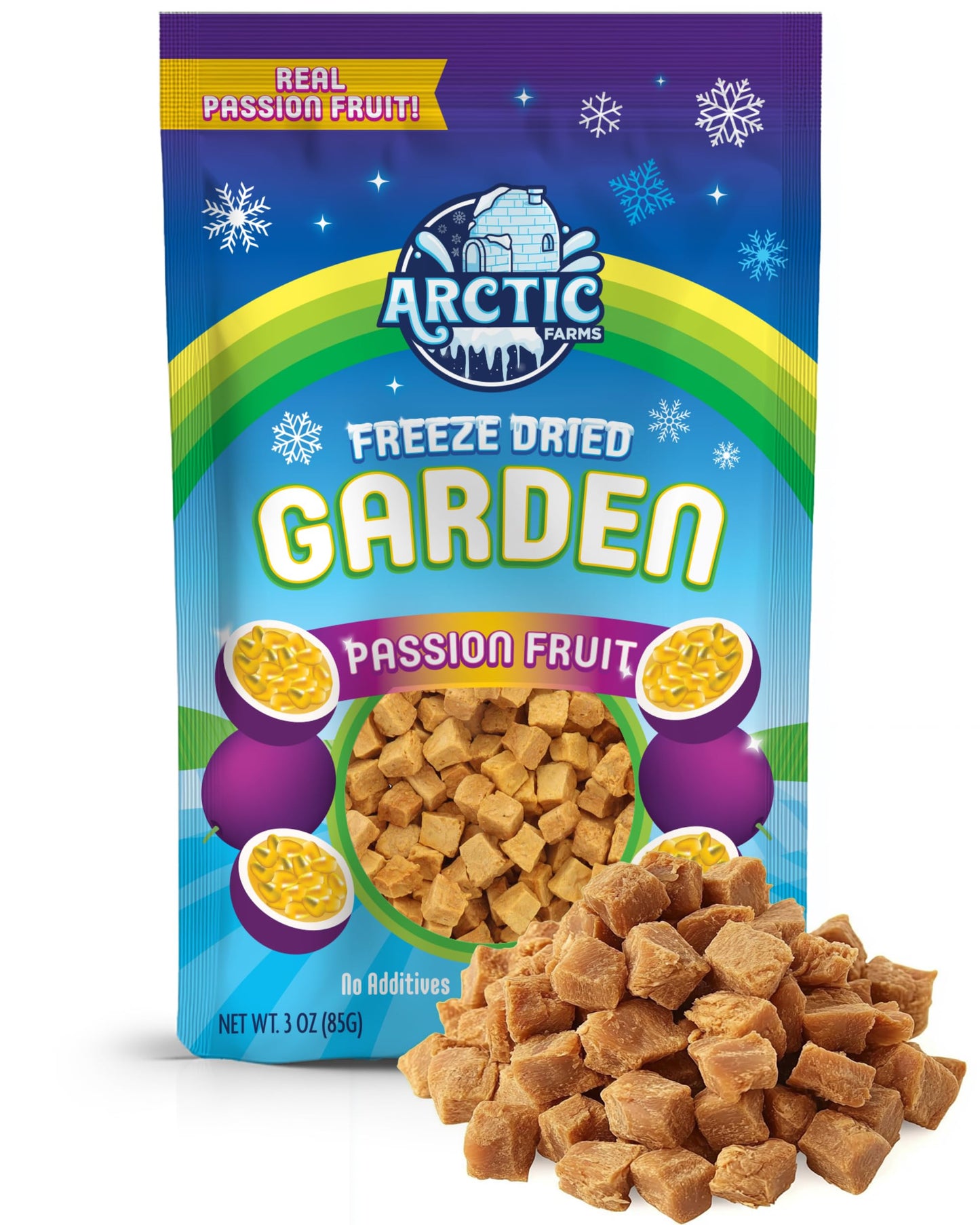 Arctic Farms Garden Pure Freeze Dried Passion Fruit, No Sugar Added, Crunchy Snacks (Passion Fruit)