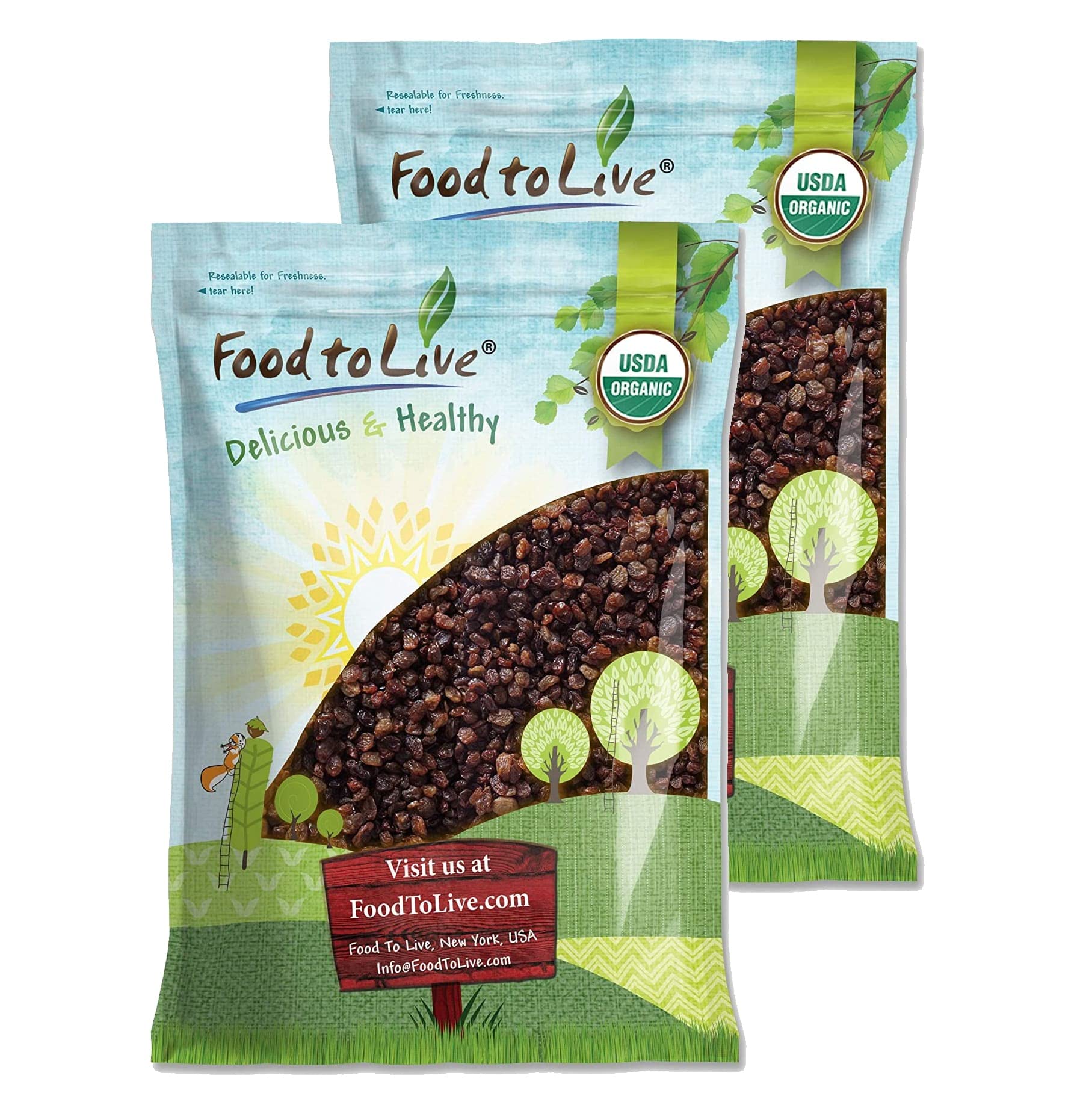 Food to Live Imported Organic Raisins, 16 Pounds - Sun Dried Thompson Seedless Select Grapes, Non-GMO, Raw, No Sugar added, Pest