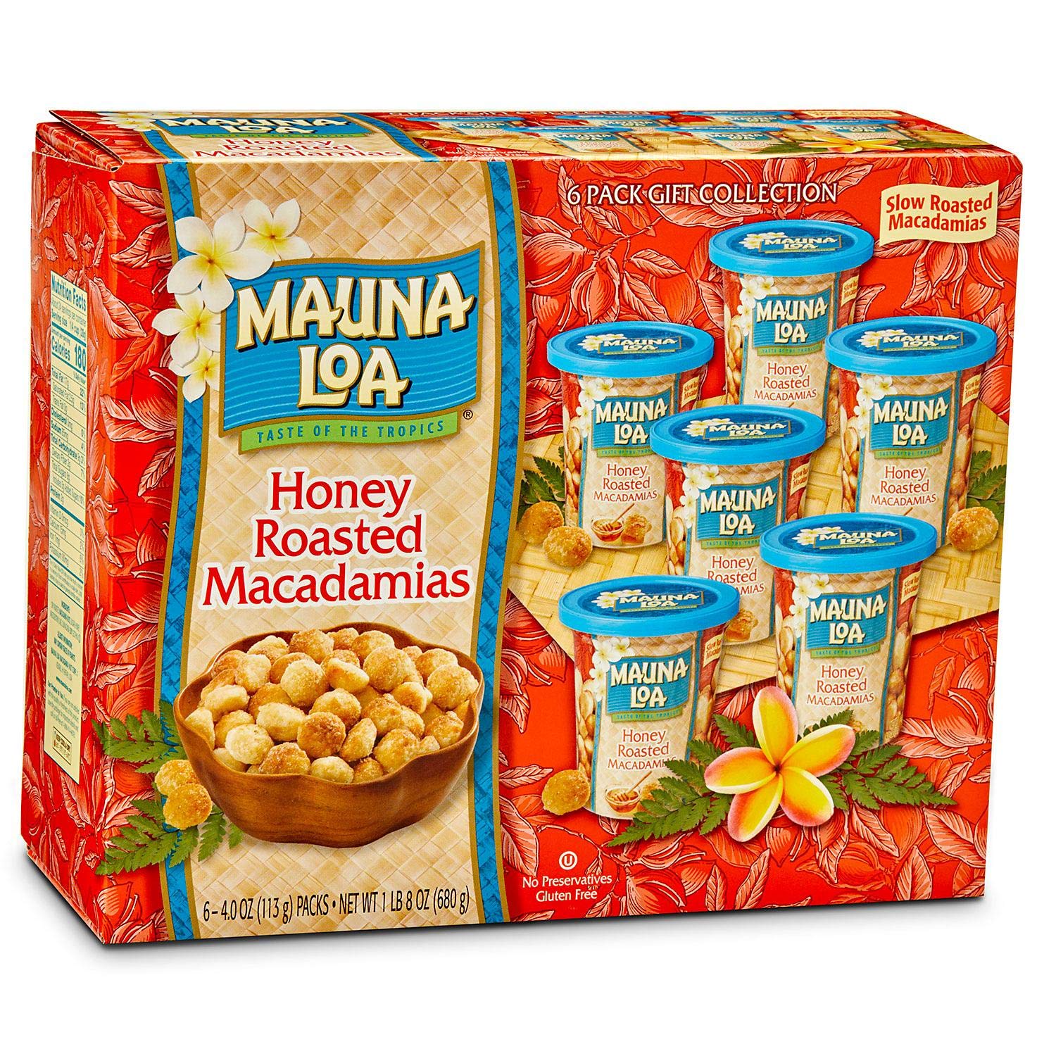 Mauna Loa Premium Roasted Macadamia Nuts, Honey Roasted Flavor, 4 Oz Cup (Pack of 6)
