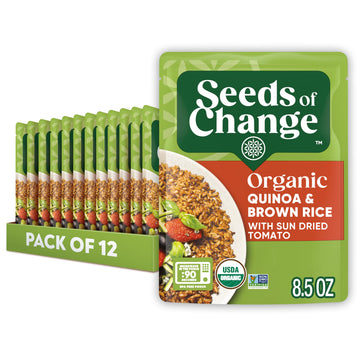 SEEDS OF CHANGE Organic Quinoa & Brown Rice with Sun Dried Tomato, Organic Food, 8.5 OZ Pouch (Pack of 12)