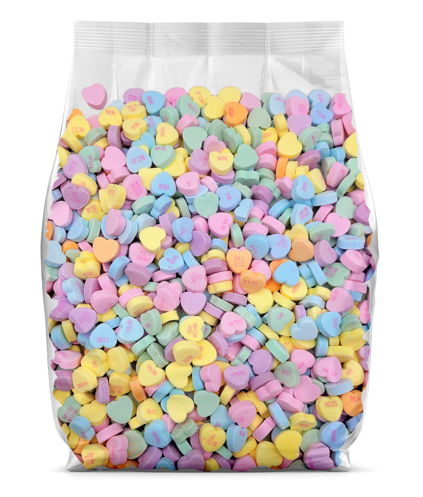 Conversation Hearts Bulk - Global Peace Tiny Conversation Candy Hearts - Hard Candy Bulk - 5 Pounds Bulk Candy