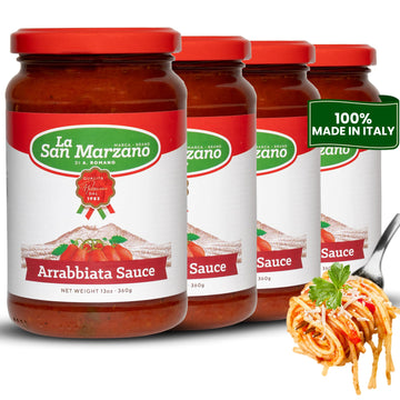 La San Marzano Arrabiata Sauce, All Natural, Vegan, Gluten Free, 13 oz, Pack of 4