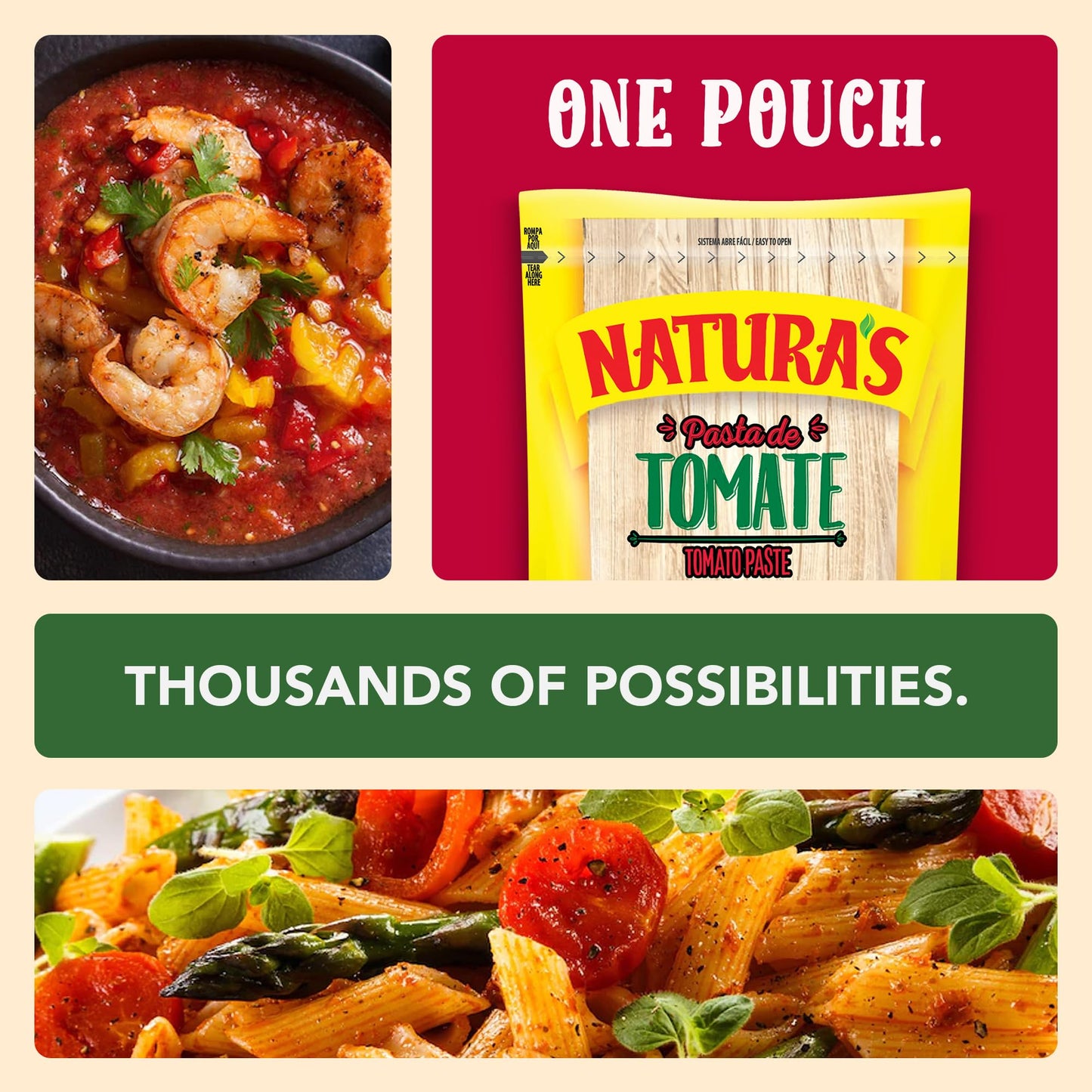 Naturas Natural Tomato Paste, Heat-and-Eat Tomato Paste, 7.1 Oz (Pack of 24)
