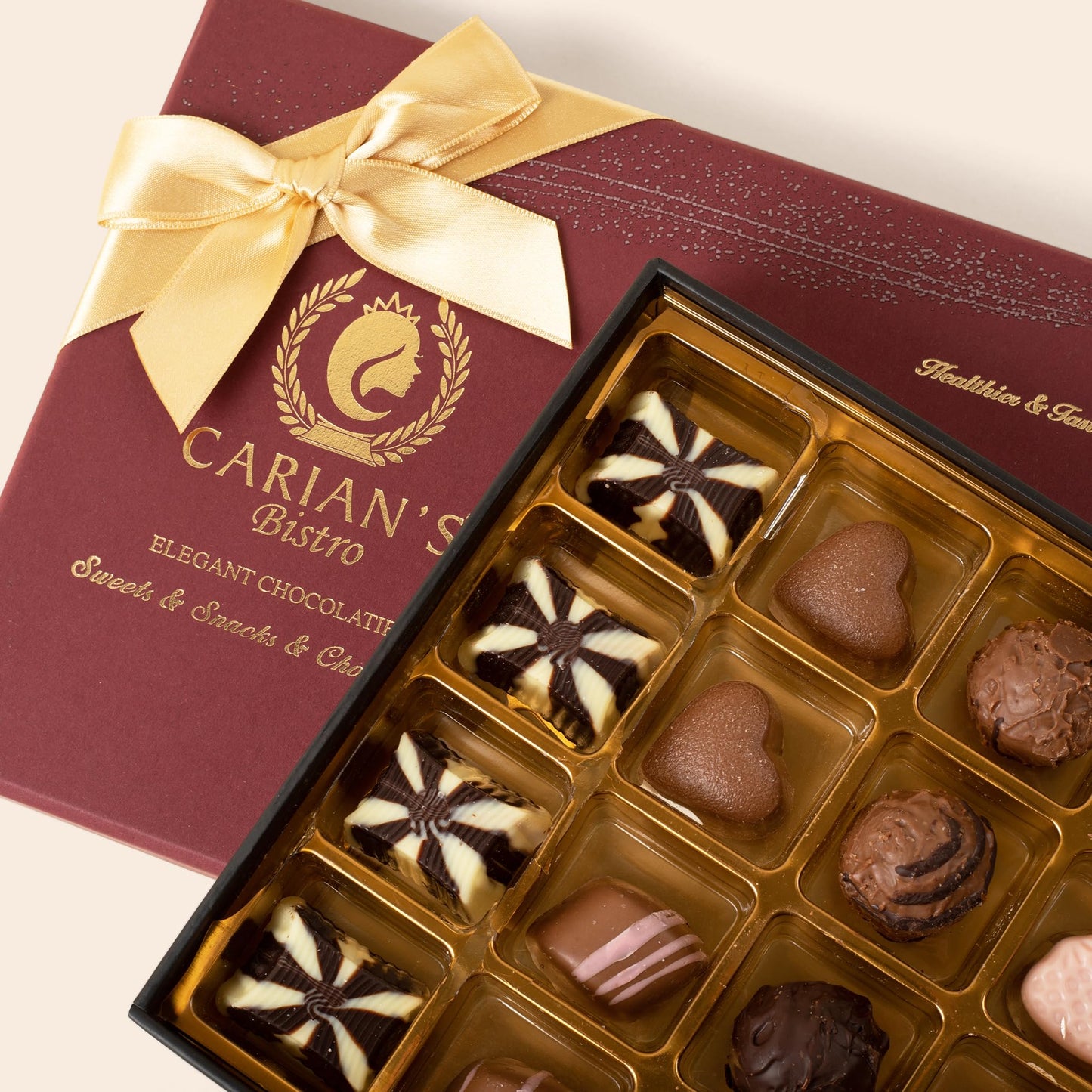 Carians Chocolate Gift Box, Box Of Candy, Assorted Luxury Premium Gourmet Chocolate Gift Basket, Dark, Milk, White Chocolates &