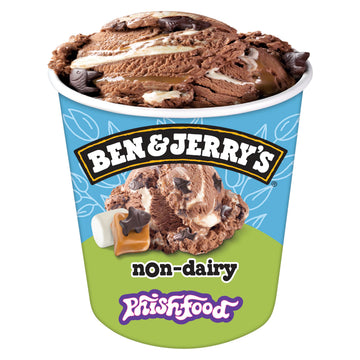 Ben & Jerrys Non-Dairy Phish Food Chocolate Frozen Dessert Certified Vegan Pint 16 oz