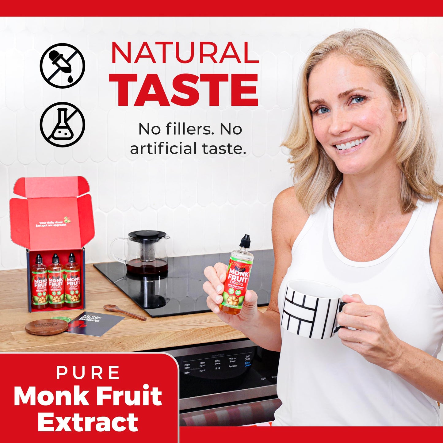 Monk Fruit Extract (6 Drops = 1 Tsp of Sugar) Zero Calories  Non-GMO  No Fillers - Liquid Monk Fruit Sweetener No Erythritol by Transparency Foods NEW FORMULA (10.2 oz  999 servings)