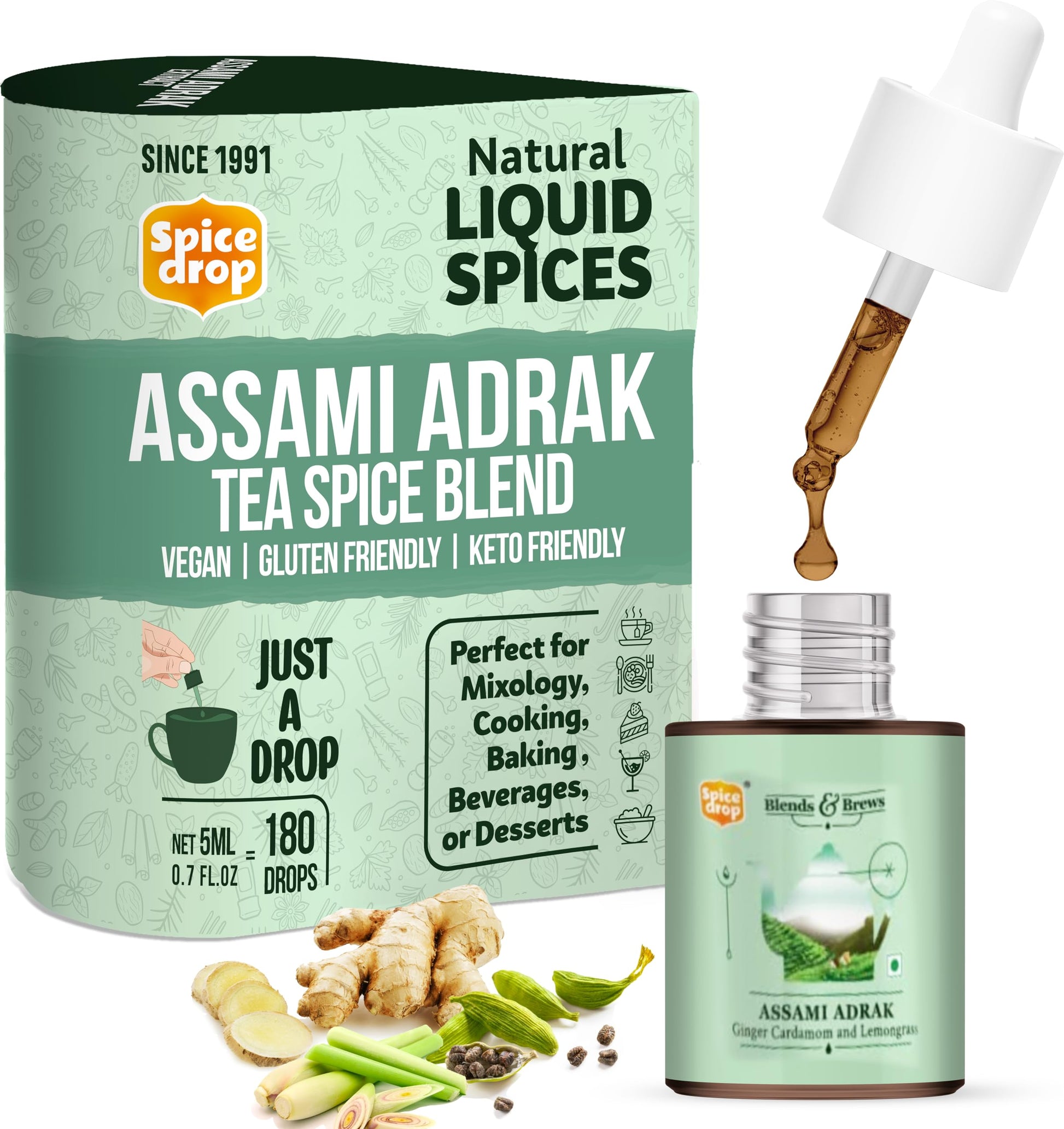 Spice Drop Tea & Coffee Extract | Premium Quality, Unsweetened, Non-GMO, Vegan | 0.17 Fl Oz (Pack of 1)