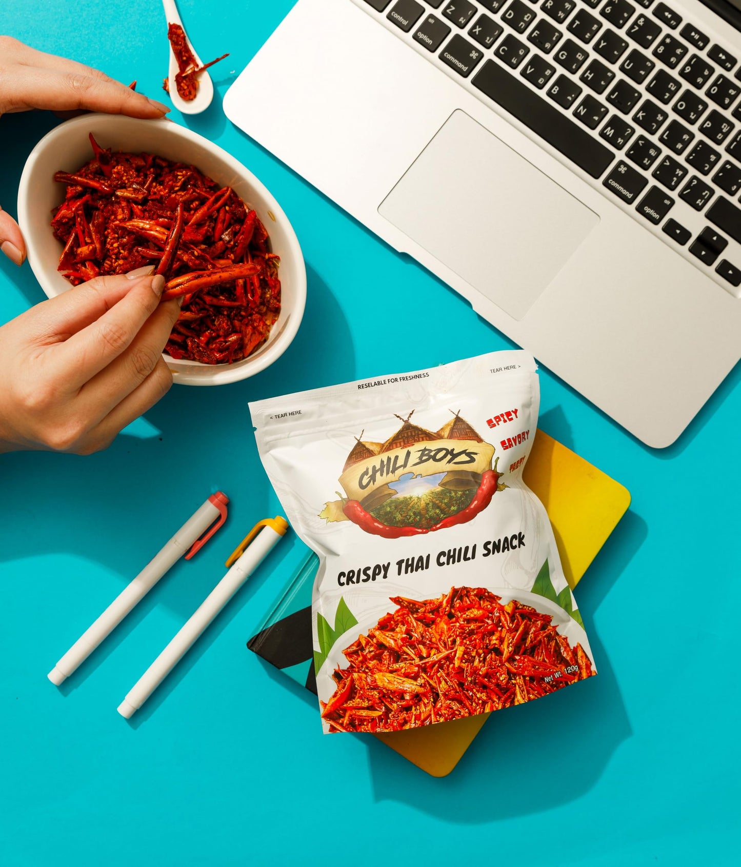 Crunchy Chili Crisps With Sesame Seeds, Ready To Eat, 120G Bag, Crispy Spicy Chilis For Snacking Anytime By Chili Boys