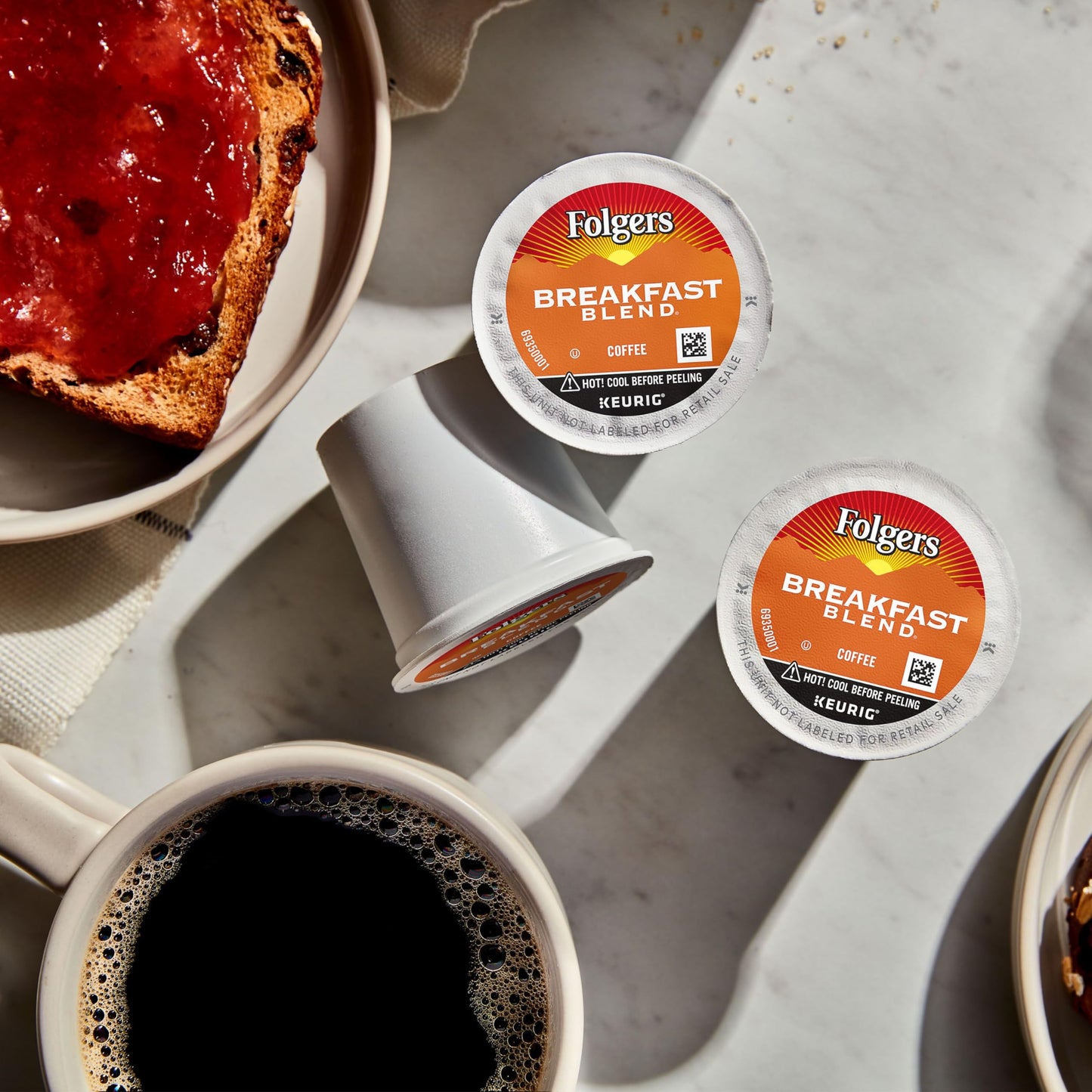 Folgers Breakfast Blend Mild Roast Coffee, 72 Keurig K-Cup Pods
